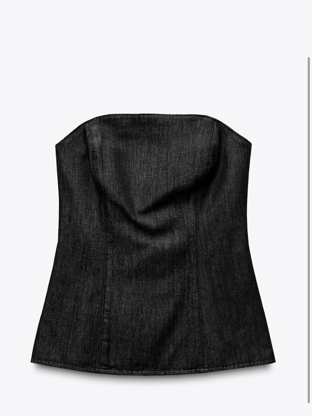 Zara Black Strapless Denim Corset Top